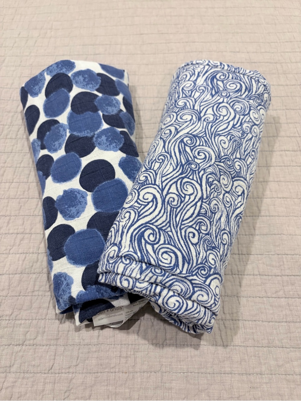 Aden + Anais Muslin Swaddle Blanket Bundle Set of 2 Blue Prints